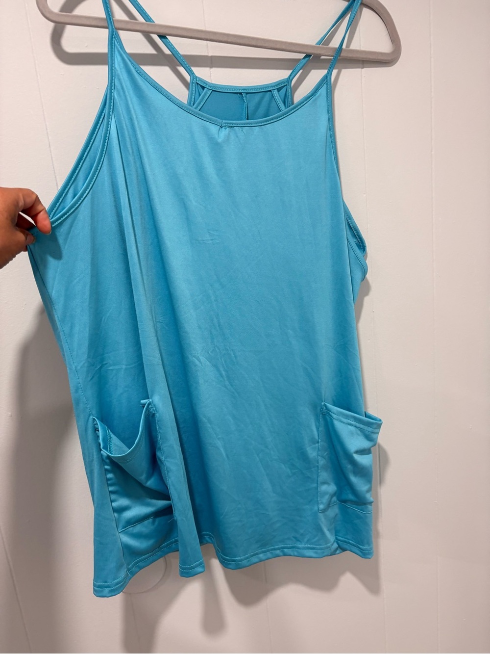 SHEIN Turquoise Double Pocket athletic dress